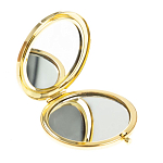 Зеркало карманное круглое двухстороннее из натурального камня Содалит в подарочной упаковке Gold Stone Mirrors варинант исполнения - 2 | Loft Concept в Ульяновске