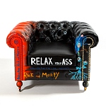 Кресло "Умный Умник" Rick and Morty graffiti chair натуральная кожа  варинант исполнения - 2 | Loft Concept в Ульяновске