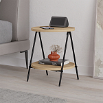 Стол приставной с 2-мя круглыми столешницами из дерева ESSEL OAK варинант исполнения - 6 | Loft Concept в Ульяновске