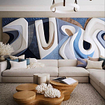 Арт-объект ручной работы Blue Abstraction из 4-х панелей варинант исполнения - 1 | Loft Concept в Ульяновске