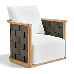 Дизайнерское уличное кресло из массива дерева с плетеной спинкой PALINFRASCA Armchair варинант исполнения - 6 | Loft Concept в Ульяновске