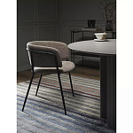 Стул полукруглый с каркасом из металла и мягким сиденьем и спинкой Soft Chenille варинант исполнения - 5 | Loft Concept в Ульяновске