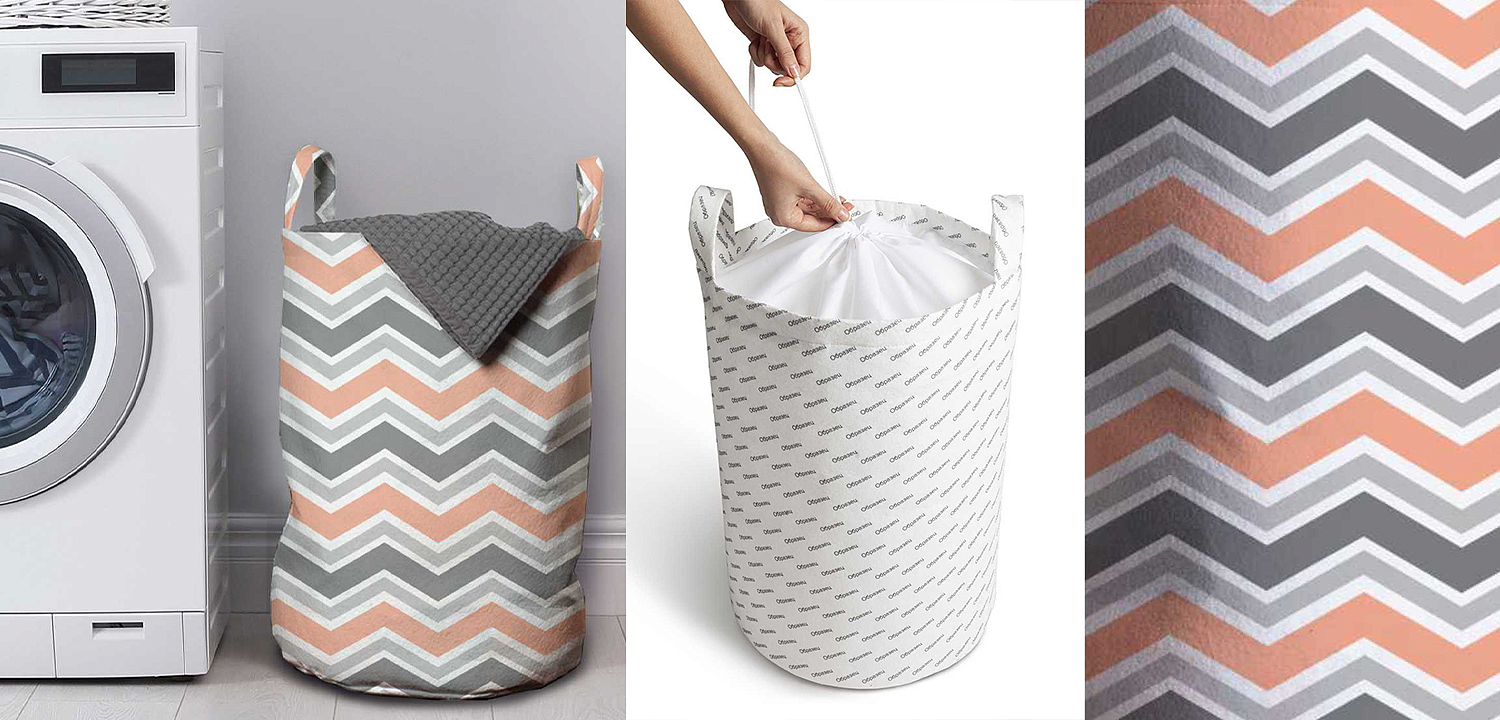 Корзина Gray Chevron Basket Корзина Gray Chevron Basket - Loft-Concept в Ульяновске