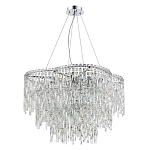 Люстра подвесная с хрустальными подвесками и металлическим основанием цвета Хром Ludivine Lighting варинант исполнения - 1 | Loft Concept в Ульяновске
