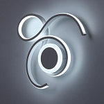 Бра белого цвета с изогнутыми световыми линиями и круглым основанием Luke Lampco Tracer Lamp варинант исполнения - 3 | Loft Concept в Ульяновске