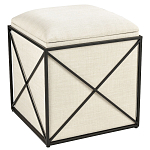 Пуф бежевый с черной металлической рамой Beige Pouf варинант исполнения - 4 | Loft Concept в Ульяновске