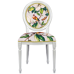 Стул светло-серый из натурального бука с изображением птицы в саду Blooming Colored Birds варинант исполнения - 1 | Loft Concept в Ульяновске