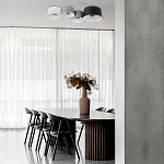 Потолочный светильник с 2-мя цилиндрическими абажурами серого и черного цвета Urban Dome варинант исполнения - 7 | Loft Concept в Ульяновске