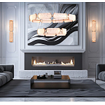 Люстра с 2-мя кольцами с текстурным природным рисунком IceFlame варинант исполнения - 6 | Loft Concept в Ульяновске