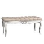 Банкетка из массива бука с бежевой обивкой из велюра White Provence варинант исполнения - 1 | Loft Concept в Ульяновске